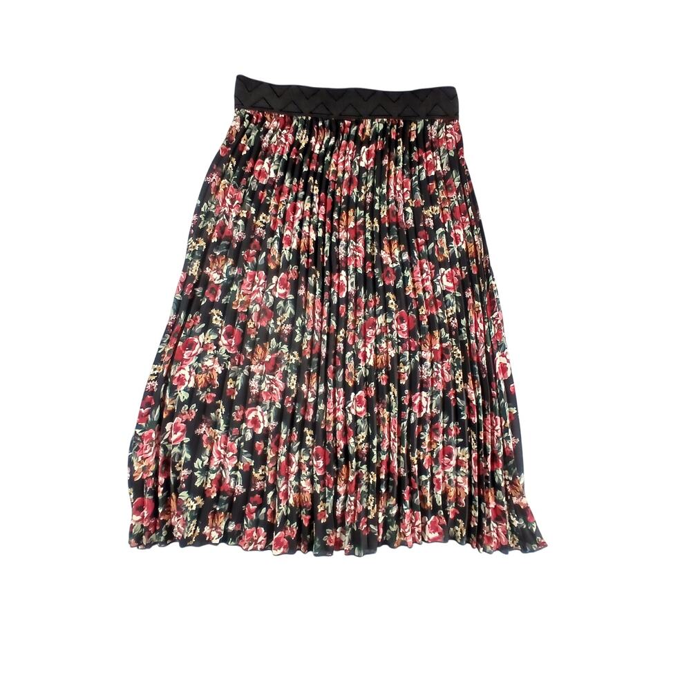 LuLaRoe Skirt Womens Small Multicolor Knee Length Pleated Stretch Flowy Floral